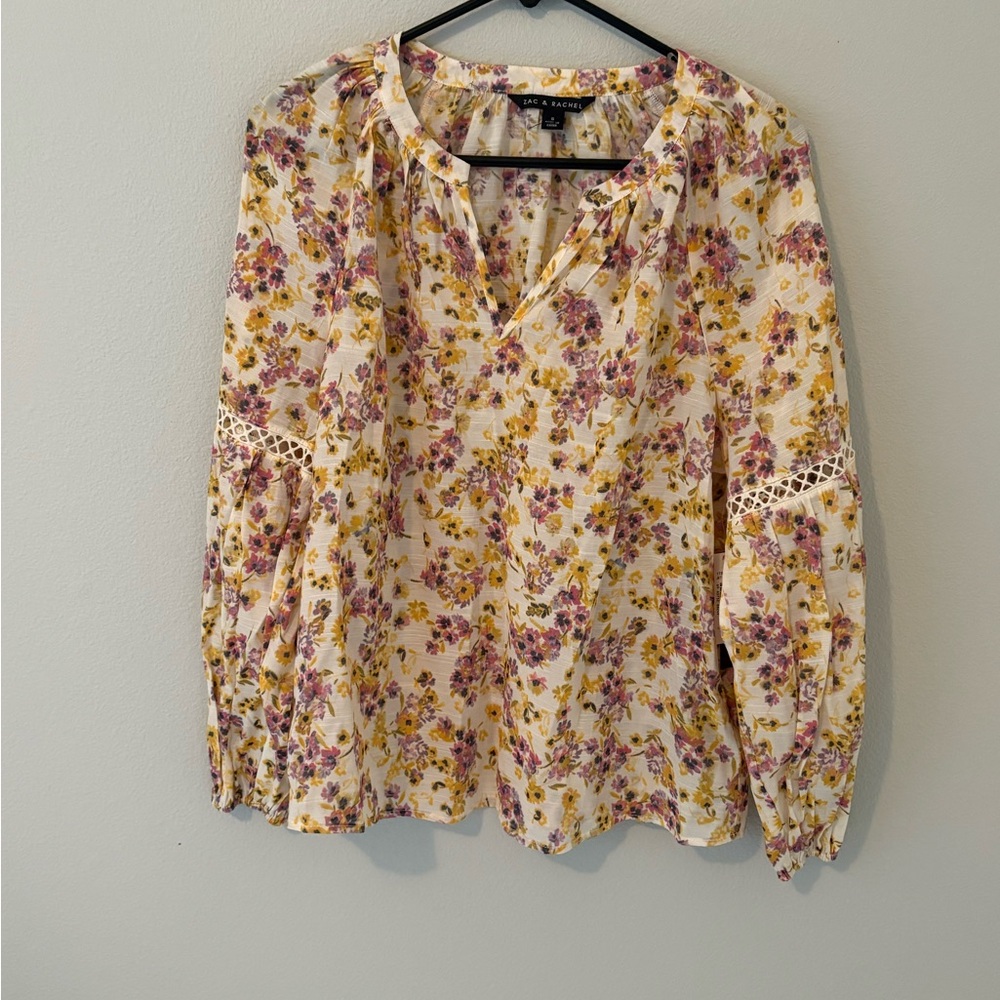 Zac & Rachel Floral Blouse in Purple and Yellow